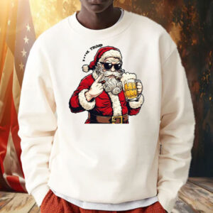 Funny Santa Holding a Beer Saying 'F*** Trump' T-Shirt